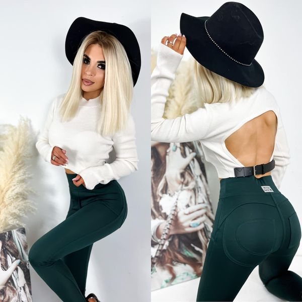 Legginsy modelujące / BODY SHAPE / BOTTLE GREEN / Double Push / Wysoki stan /  XS - S - M - L - XL